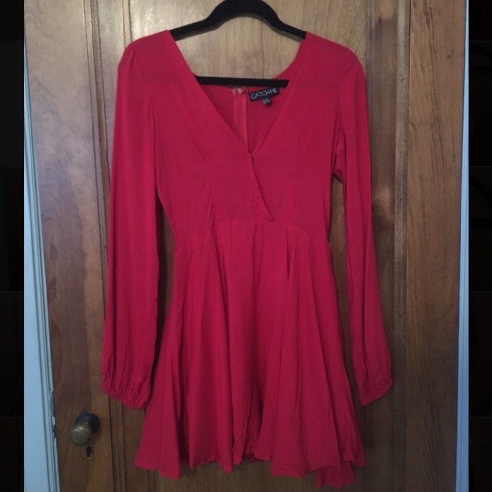 LS Red Mini Dress